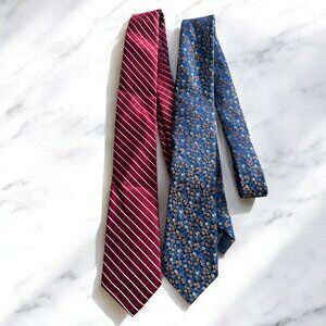 US POLO ASSOCIATION Set of 2 Blue Red Men's Ties